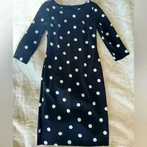 Worthington Women’s Size 4 Black White Polka Dot Classic Pencil Dress